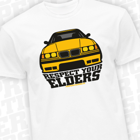 BMW E36 Respect Your Elders - koszulka